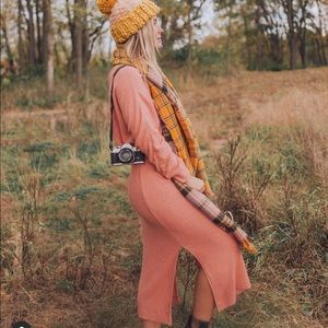 Anthropologie pink sweater dress